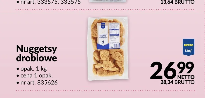 Nuggetsy drobiowe Metro Chef promocja w Makro