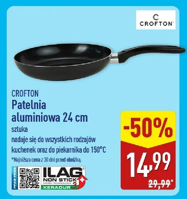 Patelnia aluminiowa 24 cm promocja w Aldi