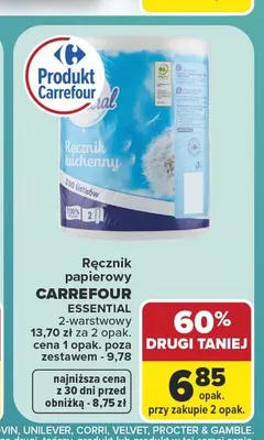 Ręcznik papierowy Carrefour Essential promocja w Carrefour