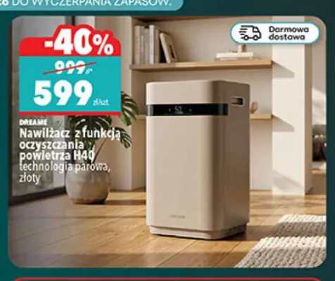 Nawilżacz z funkcją oczyszczania powietrza H40 technologia parowa złoty Dreame promocja w Biedronka
