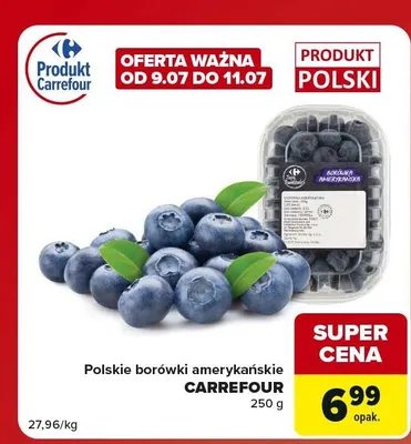 Polskie borówki amerykańskie Carrefour promocja w Carrefour Market