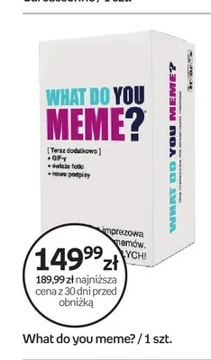 Gra towarzyska What do you meme? promocja w Empik