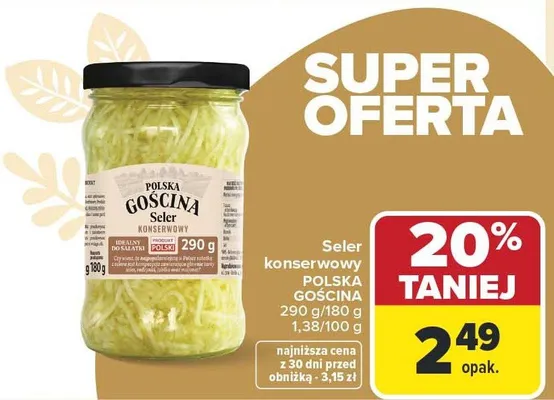 Seler konserwowy promocja w Carrefour