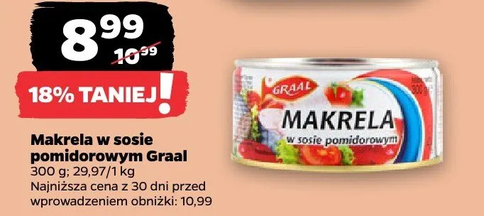 Makrela w sosie pomidorowym Graal promocja w Netto