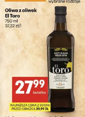 Oliwa z oliwek El Toro promocja w Delikatesy Centrum