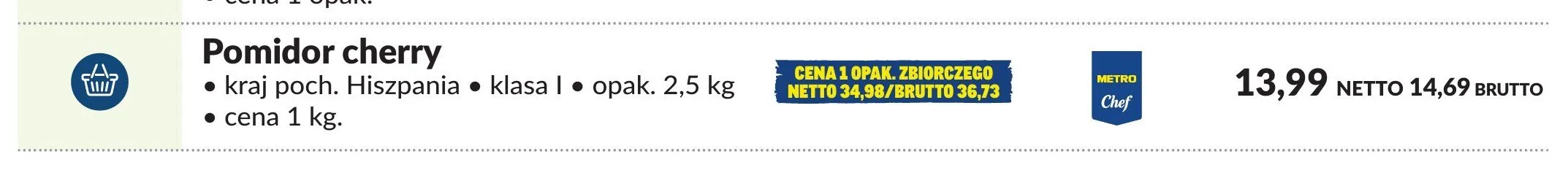 Pomidor cherry Hiszpania promocja w Makro