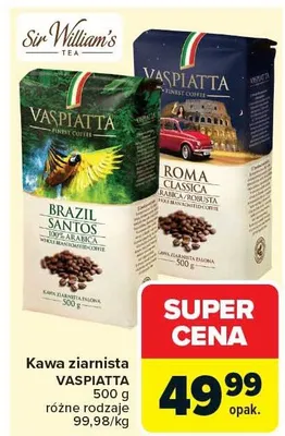 Kawa ziarnista Vaspiatta promocja w Carrefour Market