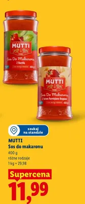 Sos do makaronu z bazylią Mutti promocja w Lidl