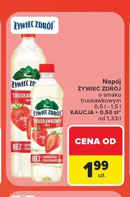 Napój Żywiec Zdrój o smaku truskawkowym promocja w Carrefour