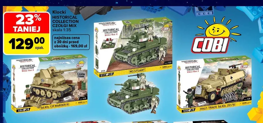 Klocki Historical Collection czołgi Cobi skala 1:35 promocja w Carrefour