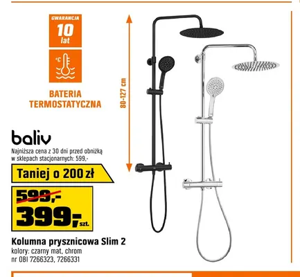 Kolumna prysznicowa Slim 2 Baliv promocja w OBI