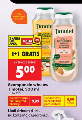 Szampon do włosów Timotei promocja w Biedronka