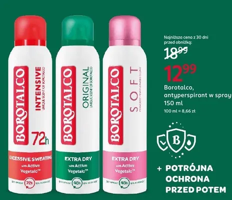 Antyperspirant w sprayu Borotalco Soft Extra Dry promocja w Rossmann