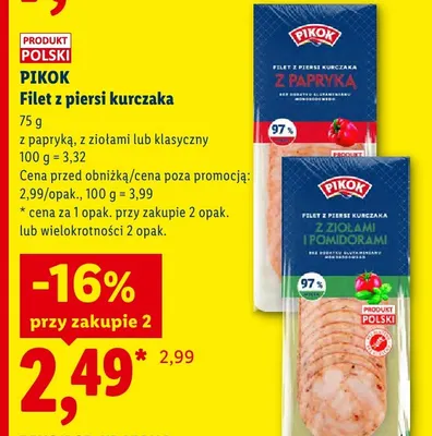 Filet z piersi kurczaka z papryką Pikok promocja w Lidl