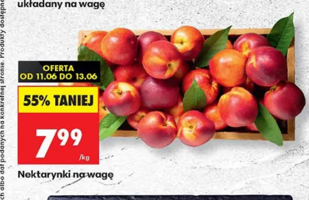 Nektarynki na wagę promocja w Biedronka