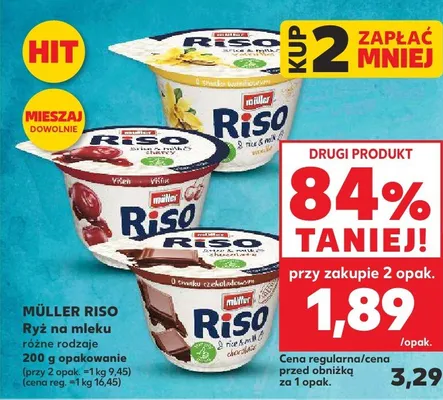Ryż na mleku Müller Riso o smaku wiśniowym promocja w Kaufland