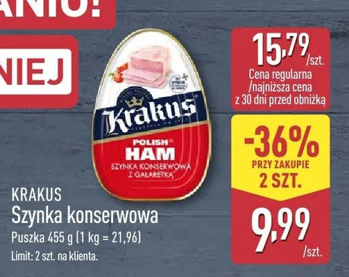 Szynka konserwowa Krakus promocja w Aldi
