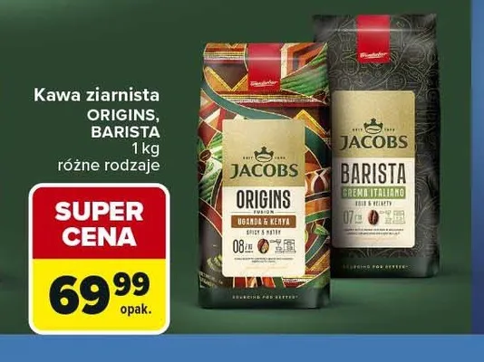 Kawa ziarnista JACOBS BARISTA promocja w Carrefour