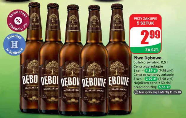 Piwo butelka zwrotna promocja w Dino