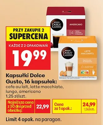 Kapsułki cafe au lait promocja w Biedronka