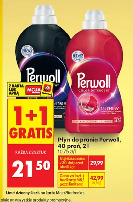 Płyn do prania Perwoll renew black 40 prań promocja w Biedronka