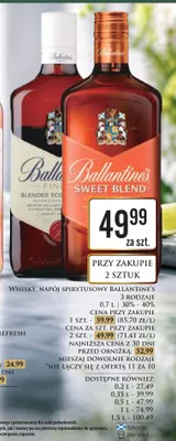 Whisky Ballantine's Sweet Blend promocja w Dino