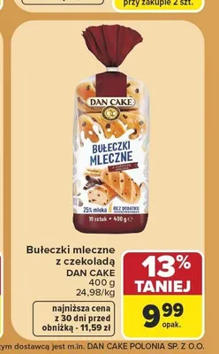 Bułeczki mleczne z czekoladą Dan Cake promocja w Carrefour Market