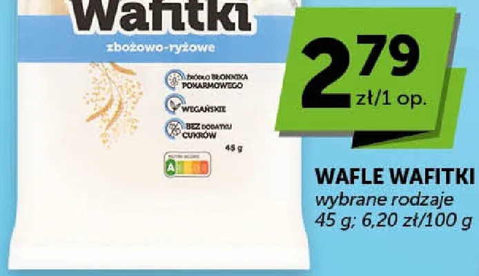 Wafle zbożowo-ryżowe Wafitki promocja w Groszek