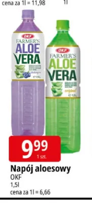 Napój aloesowy OKF Farmer's Aloe Vera promocja w Leclerc