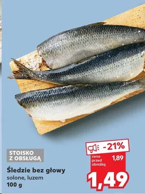 Śledzie bez głowy solone, luzem promocja w Kaufland