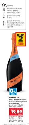 Wino bezalkoholowe musujące białe wytrawne Mionetto promocja w Kaufland
