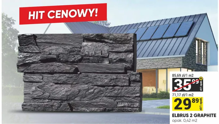 Kamień dekoracyjny Elbrus 2 Graphite Merkury Market promocja w Merkury Market