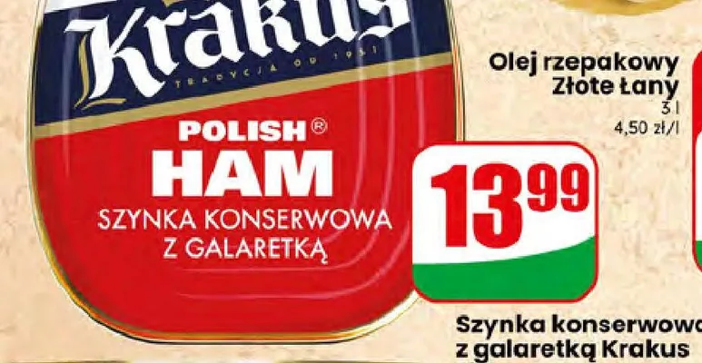 Szynka konserwowa z galaretką Krakus Polish Ham promocja w Dino