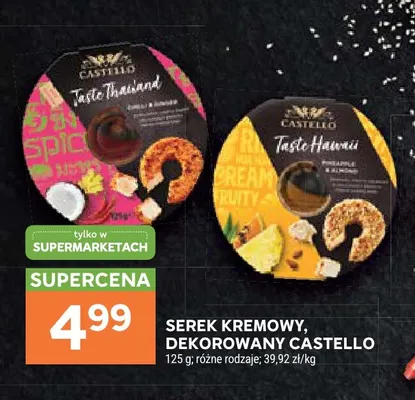 Serek kremowy dekorowany Castello Taste Hawaii promocja w Stokrotka