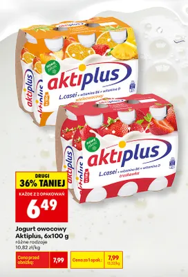 Jogurt owocowy Aktiplus wieloowocowy 6-pak promocja w Biedronka