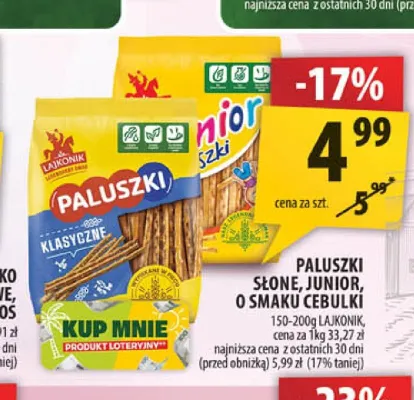 Paluszki o smaku cebulki Lajkonik promocja w Arhelan