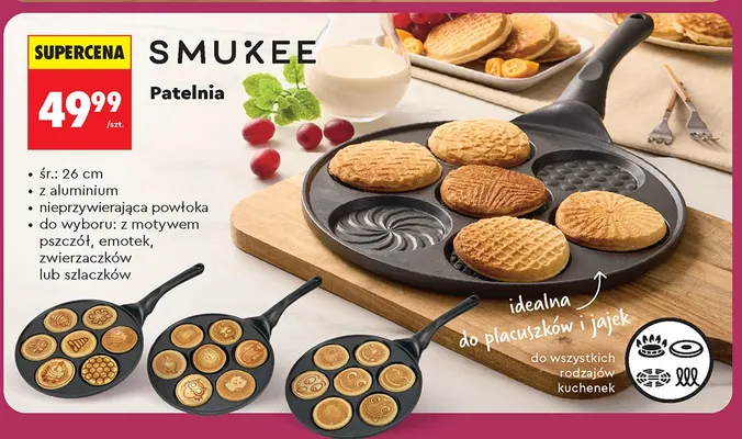 Patelnia do placuszków i jajek, różne rodzaje promocja w Biedronka