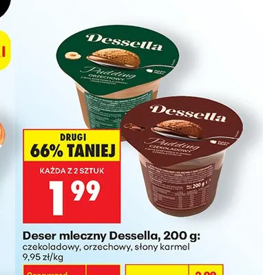 Deser mleczny Dessella orzechowy promocja w Biedronka