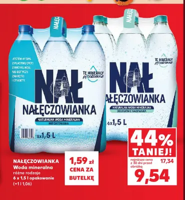 Woda mineralna gazowana delikatnie Nałęczowianka 6-pak promocja w Kaufland
