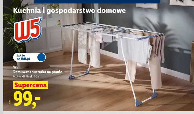 Rozsuwana suszarka na pranie W5 promocja w Lidl
