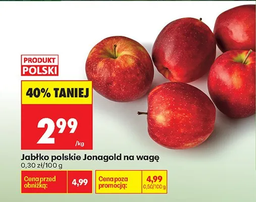 Jabłko polskie Jonagold na wagę promocja w Biedronka