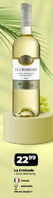 Wino białe półsłodkie La Croisade Gros Manseng promocja w Netto