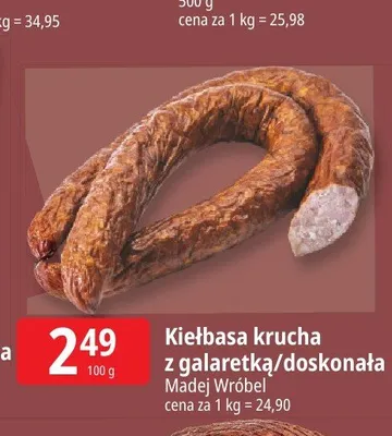 Kiełbasa krucha z galaretką Madej Wróbel promocja w Leclerc