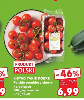 Pomidory cherry na gałązce K-Stąd Takie Dobre polskie promocja w Kaufland