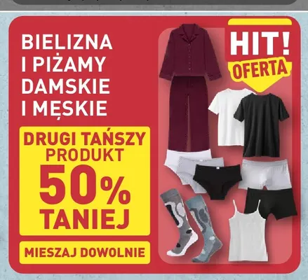 Bielizna i piżamy damskie i męskie promocja w Aldi