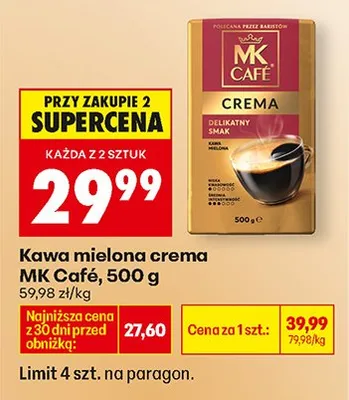 Kawa mielona crema promocja w Biedronka