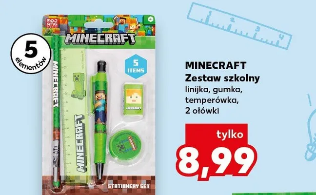 Zestaw szkolny Minecraft 5 elementów promocja w Kaufland
