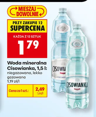 Woda mineralna Cisowianka niegazowana promocja w Biedronka