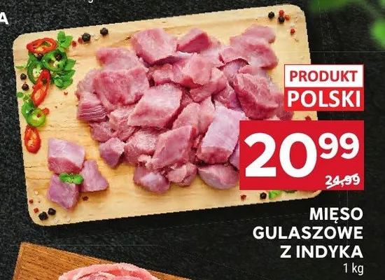 Mięso gulaszowe z indyka polskie promocja w Stokrotka