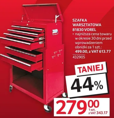 Szafka warsztatowa B1R30 Vorel promocja w Selgros